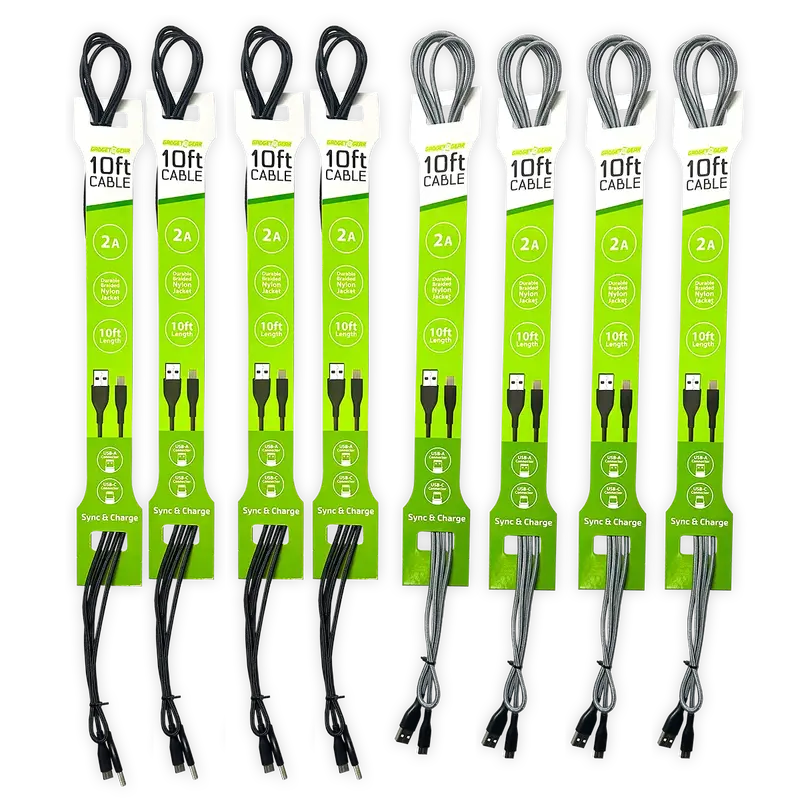 10Ft Usb-A To Usb-C Charging Cable – 2A Nylon-Braided, 8-Pack 1