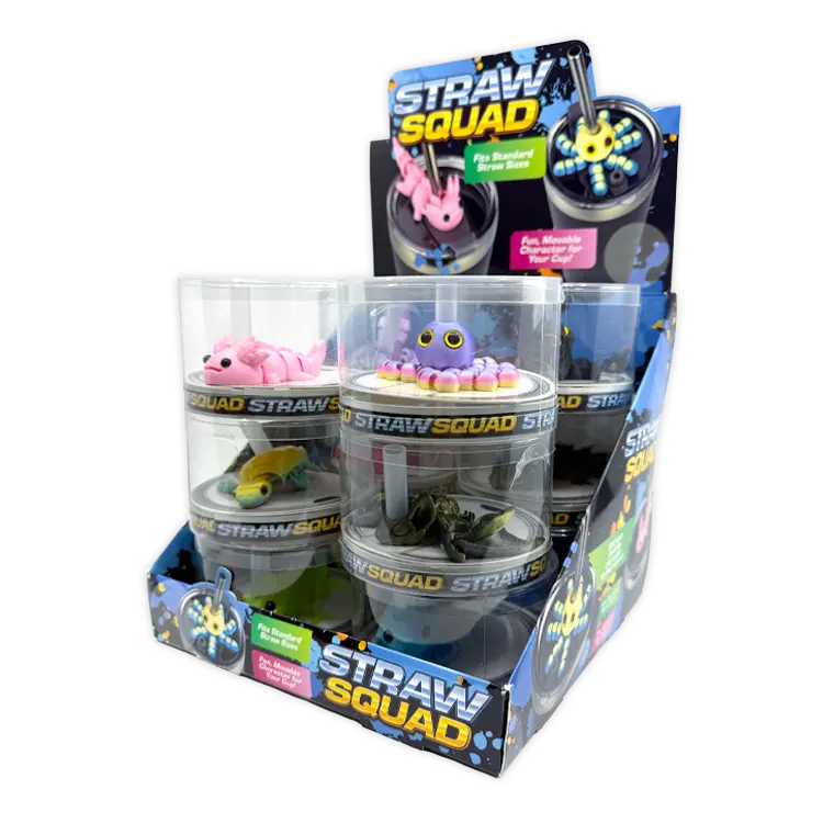 3D-Printed Themed Straw Topper Decorations – 12-Pack Retail Display (Model 26601) 1