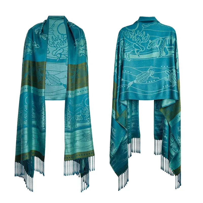 All My Relatives Woven Shawl – Traditional Patterned Wrap By Storm Angeconeb (June Arrival) 1