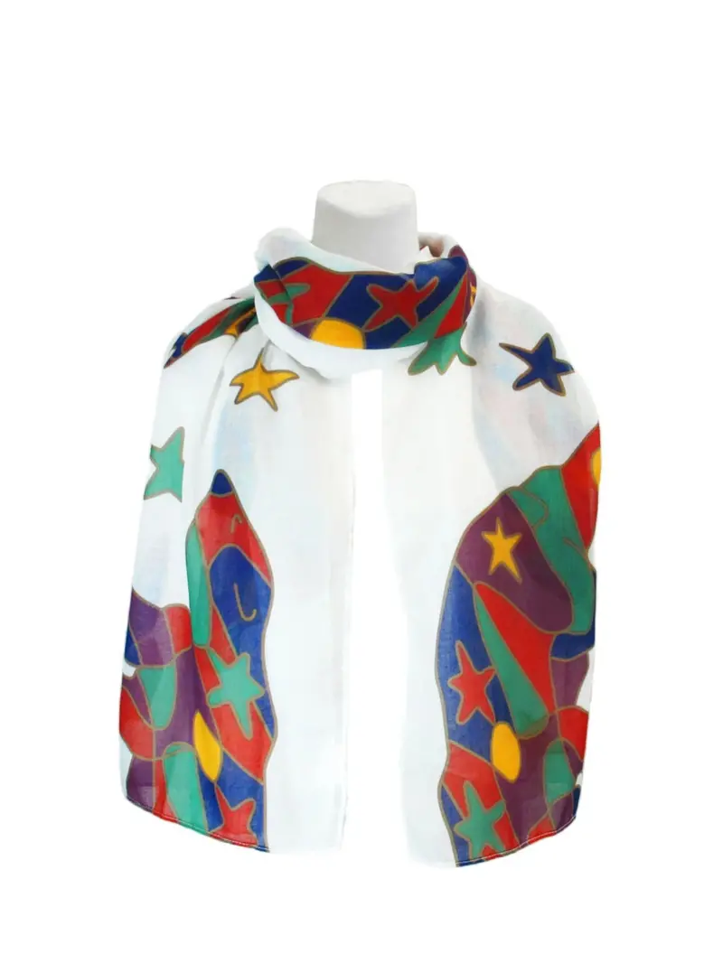 Alpha Bear Pattern Scarf Created By Indigenous Artist Dawn Oman 1