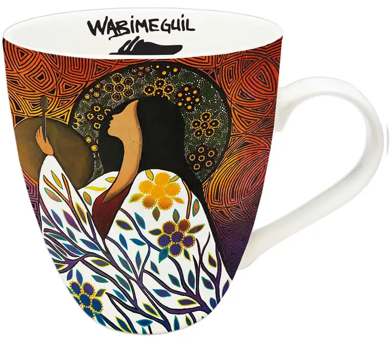 Ancestral Song Ceramic Mug (18 Oz) By Cree Artist Betty Albert 1