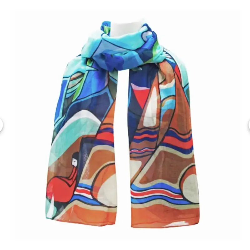 And Some Watched The Sunset Sustainable Scarf By Daphne Odjig 1