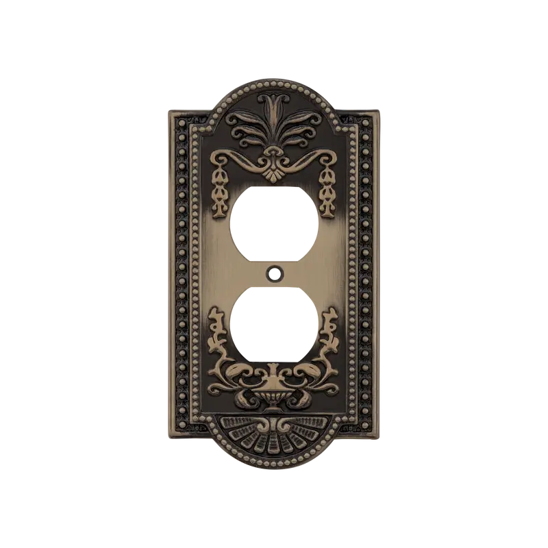 Antique Brass Meadows Outlet-Only Switch Plate 1