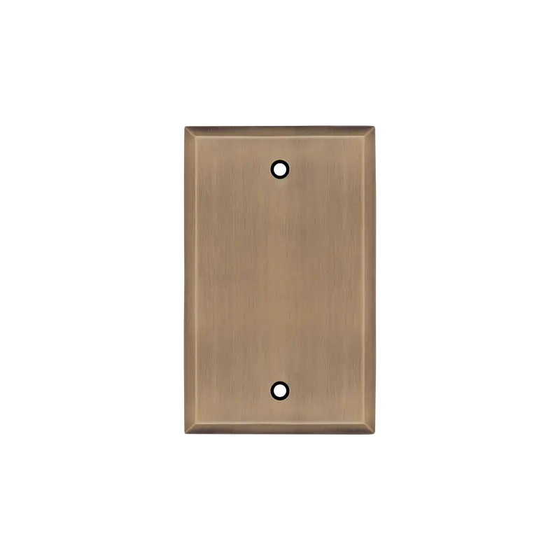 Antique Brass New York Blank Cover Switch Plate 1