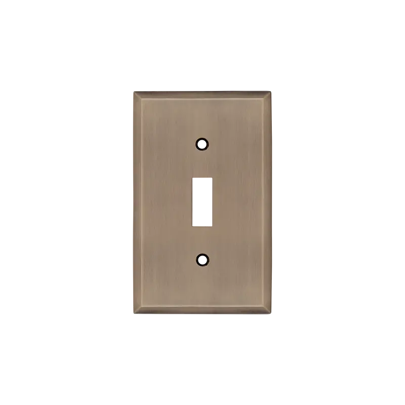 Antique Brass New York Single Toggle Wall Plate 1