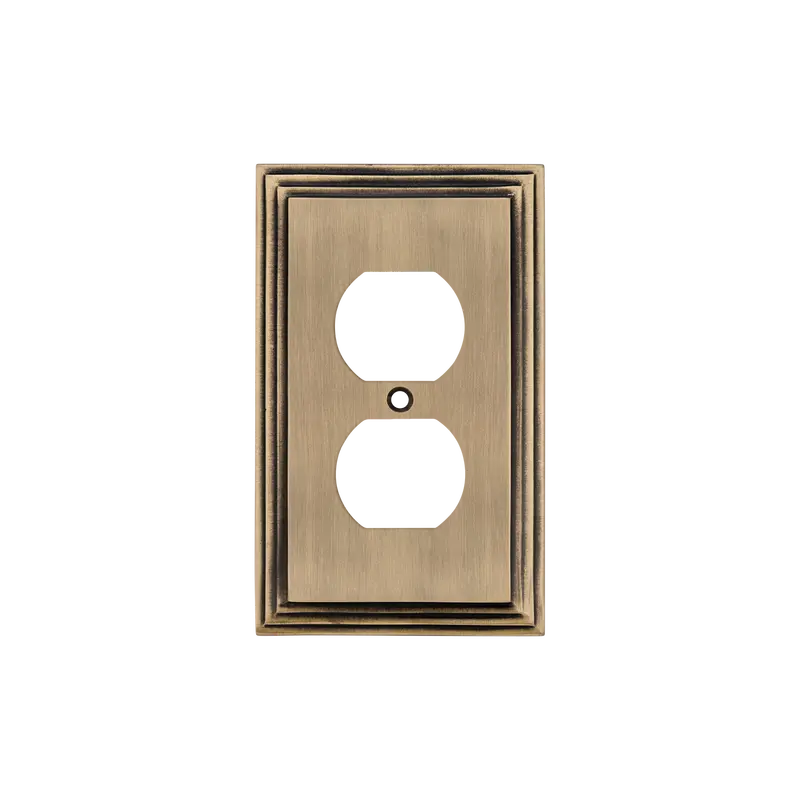 Antique Brass Outlet-Only Decorative Switch Plate 1
