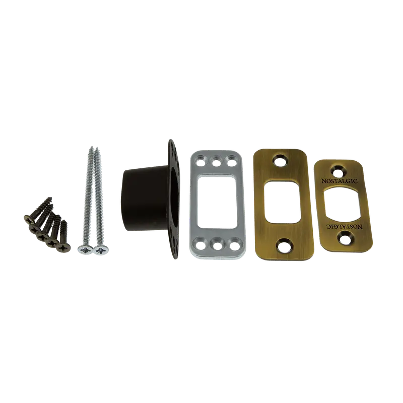 Antique Brass Round Deadbolt Latch Kit 1