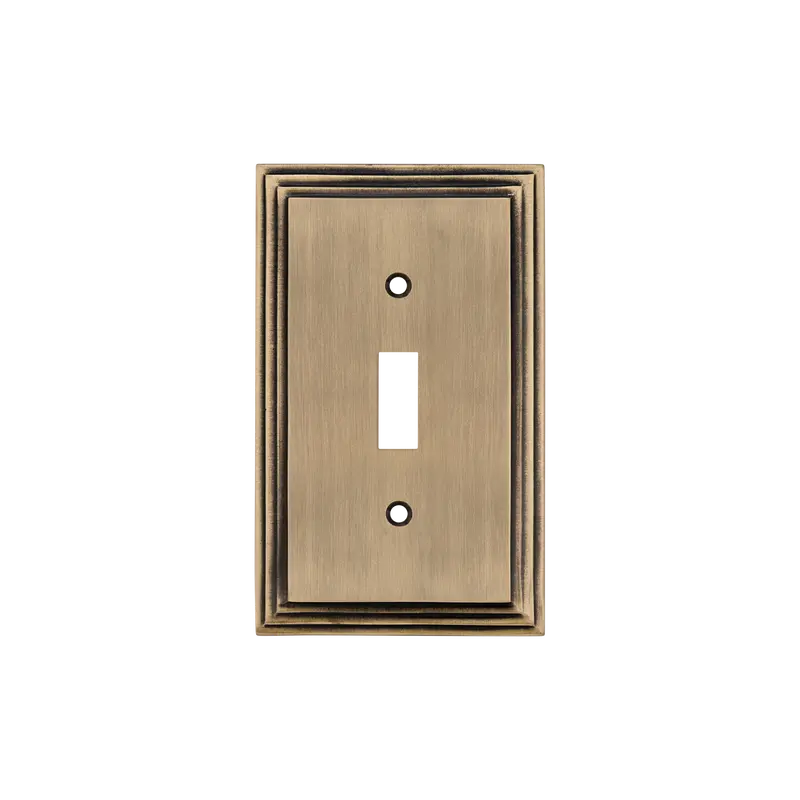 Antique Brass Single-Toggle Decorative Switch Plate 1