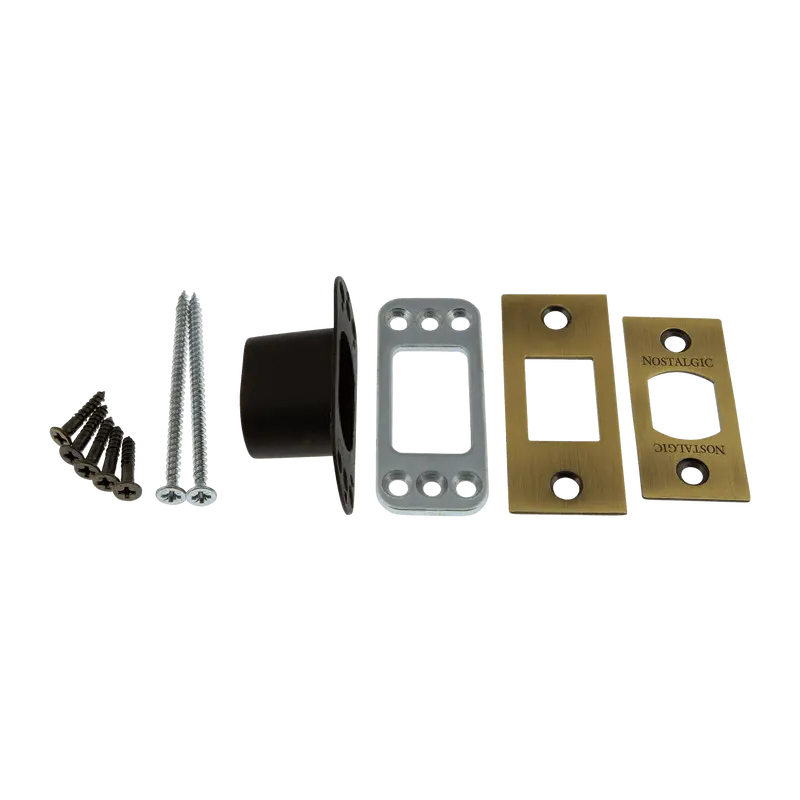 Antique Brass Square Deadbolt Latch Kit 1