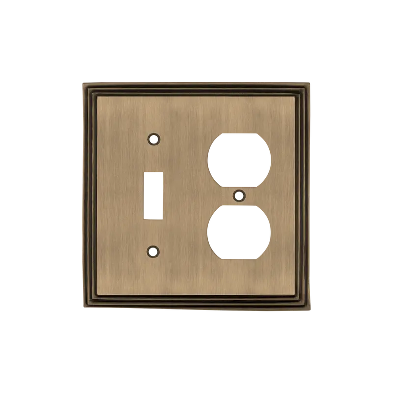 Antique Brass Toggle-And-Outlet Decorative Switch Plate 1