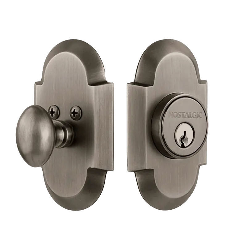 Antique Pewter Cottage Deadbolt – Single-Cylinder Configuration 1
