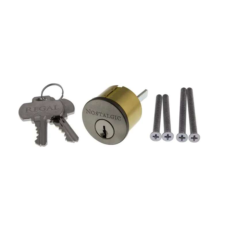 Antique Pewter Deadbolt Cylinder Set — No Key Code 1