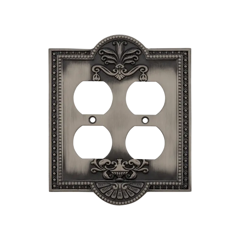 Antique Pewter Meadows Dual Outlet Switch Plate 1