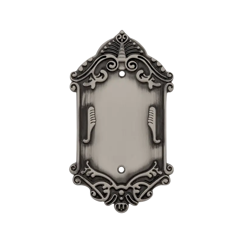 Antique Pewter Victorian Blank Switch Plate 1