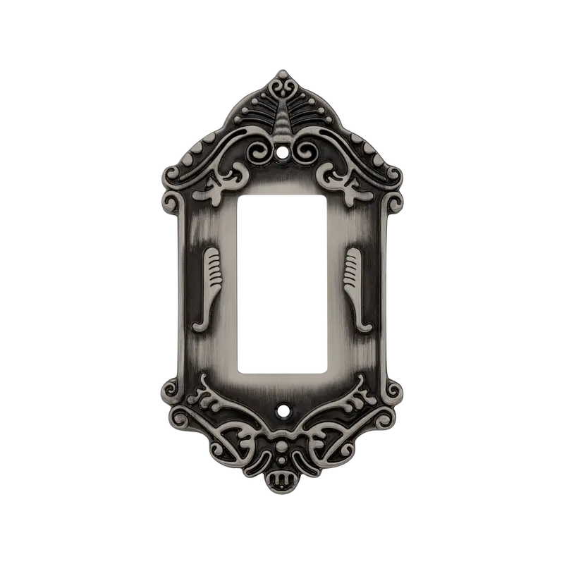 Antique Pewter Victorian Single Rocker Switch Plate 1