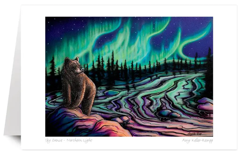 Art Card: 'Sky Dance – Northern Light' By Métis Artist Amy Keller-Rempp 1
