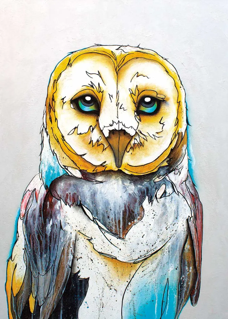 Barn Owl Art Card By Micqaela Jones, Indigenous Canadian Illustrator 1