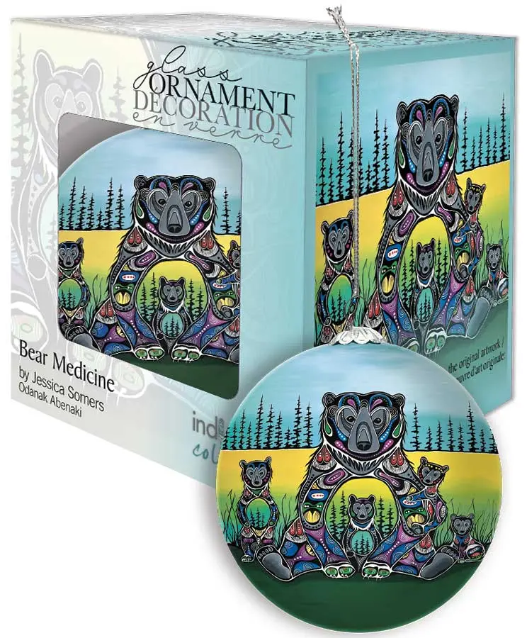 Bear Medicine Spirit Glass Ornament By Jessica Somers 1