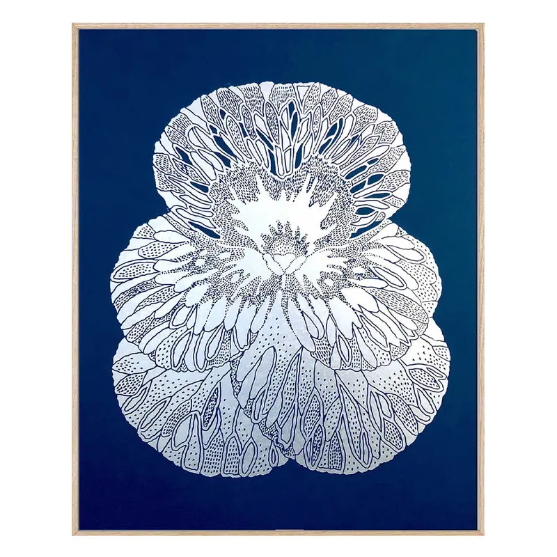 Blue Pansy Art Print – Bold Botanical Wall Art In Cobalt Tone 1