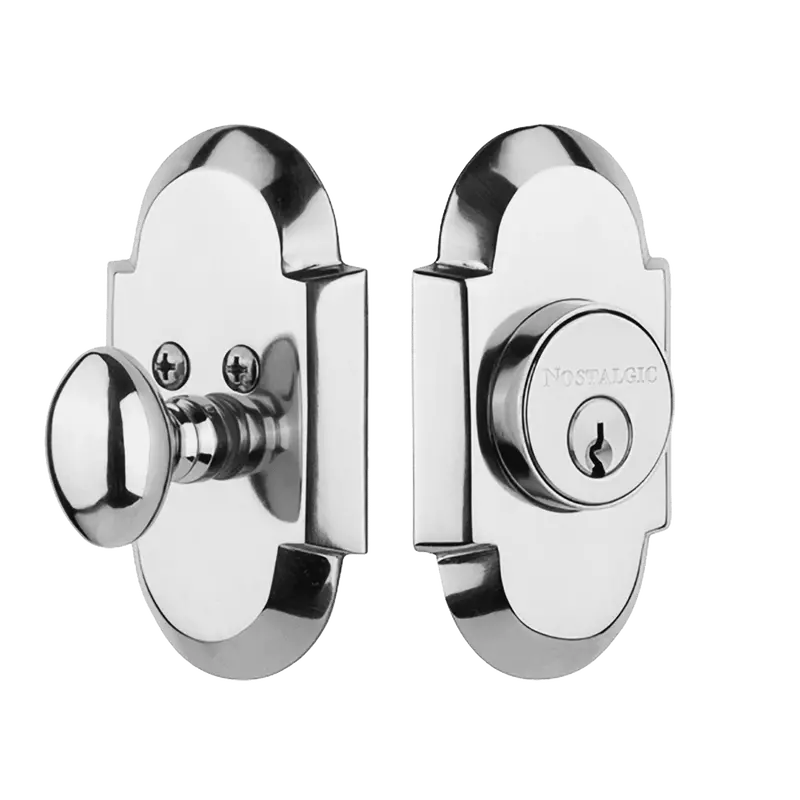Bright Chrome Cottage-Style Single-Cylinder Deadbolt 1