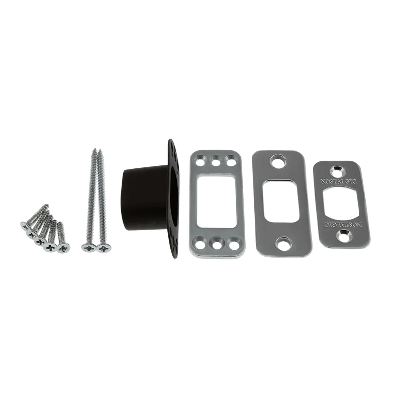 Bright Chrome Round Deadbolt Latch Kit 1