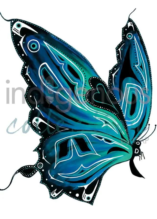 Butterfly Print Artwork By Kwakwaka'Wakw Artist Diane Levesque 2