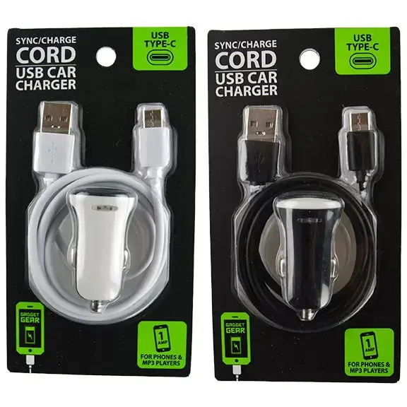 Car Charger + Usb-To-Usb-C Cable Combo Kit – 2.1A, 2-Pack 1