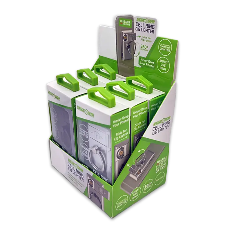 Cell Phone Ring Stand With Integrated Usb Coil Lighter – 6-Unit Retail Display (Model 25071) 1