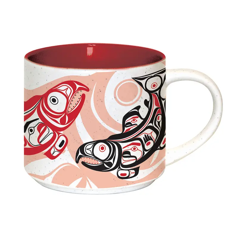 Ceramic 16Oz Mug Illustrated With 'Salmon' Motif By Haida Artist Corey Bulpitt 1