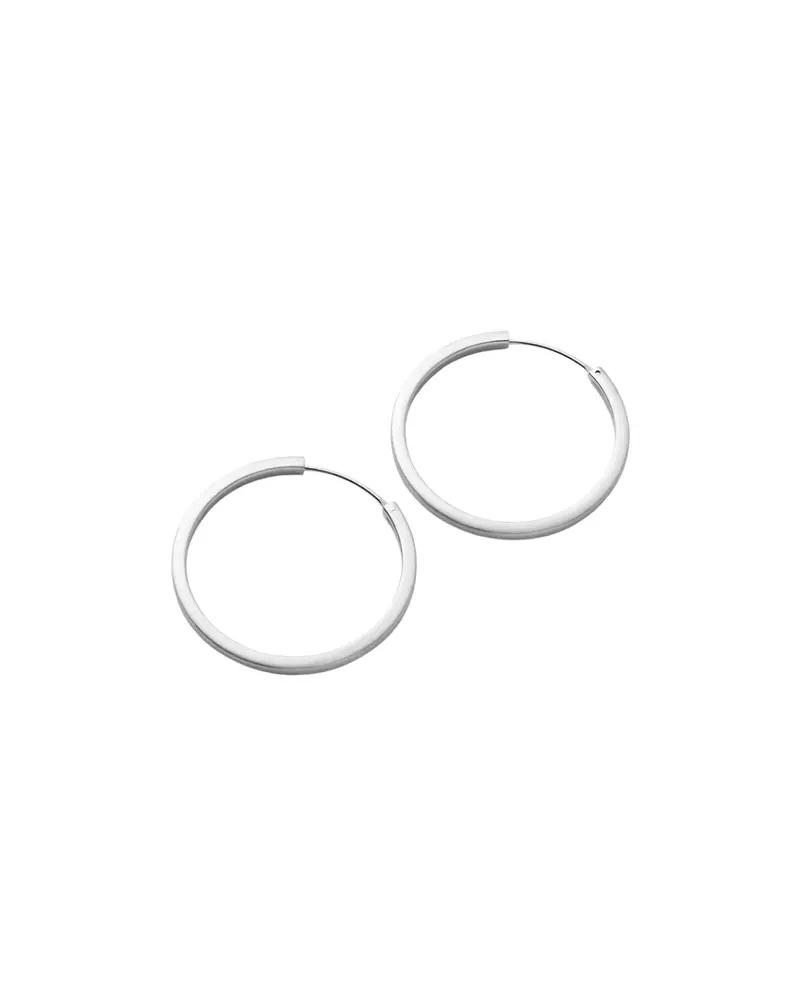 Circle Line Hoop Earrings In Silver 1