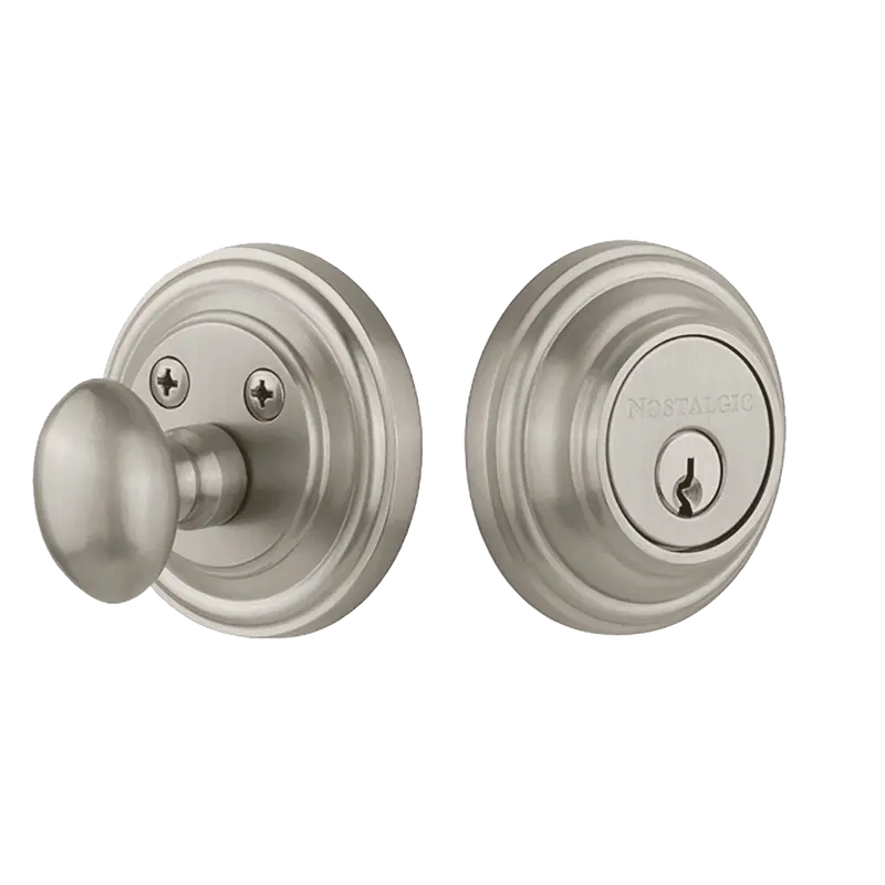 Classic Rosette Deadbolt – Single Cylinder In Satin Nickel 1