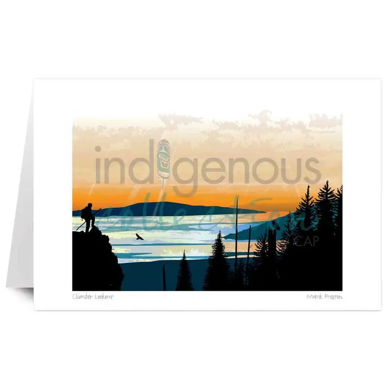 Climber Lookout Indigenous Art Card By Mark Preston 1