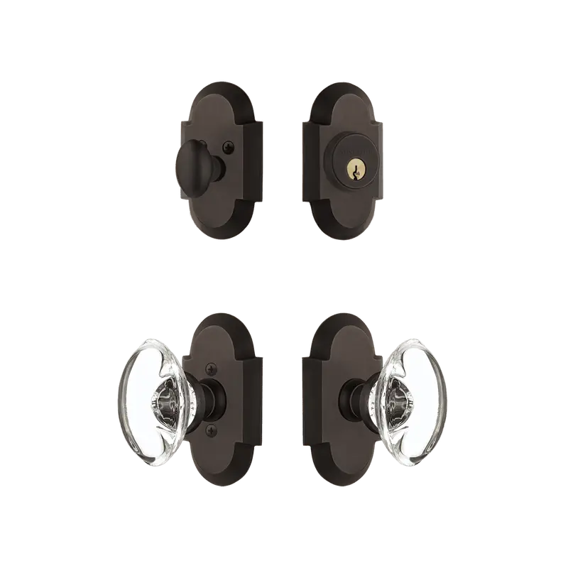 Cottage Entry Set With Oval Clear Crystal Knob – Oil-Rubbed Bronze 1