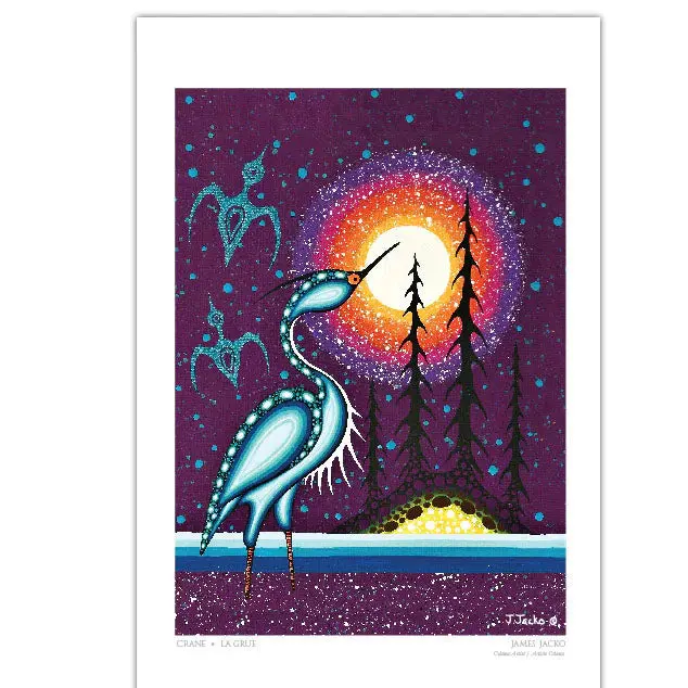 Crane Art Card By James Jacko | Aboriginal Canadian Art Card 1