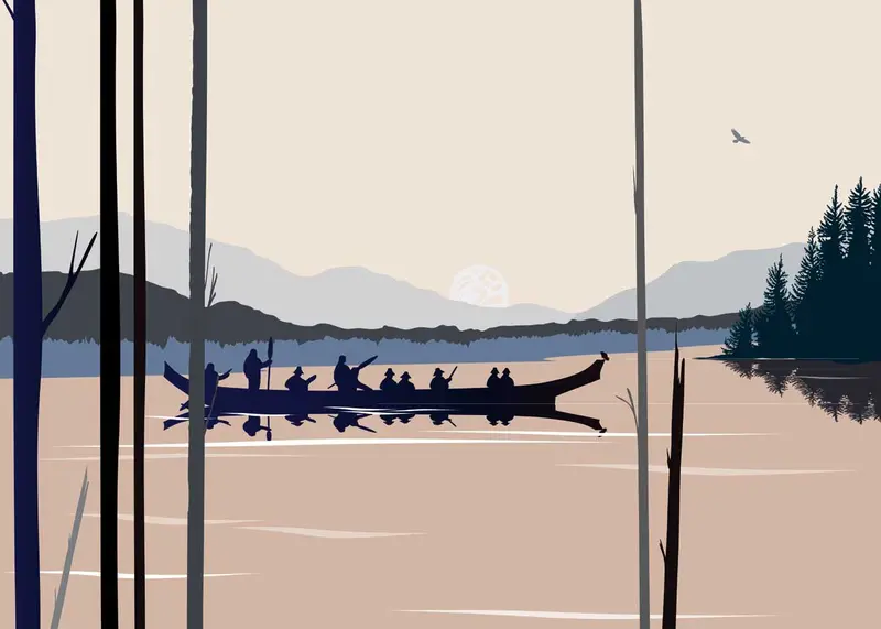 Curtis Canoe Wall Art Print By Indigenous Canadian Artist Mark Preston 1