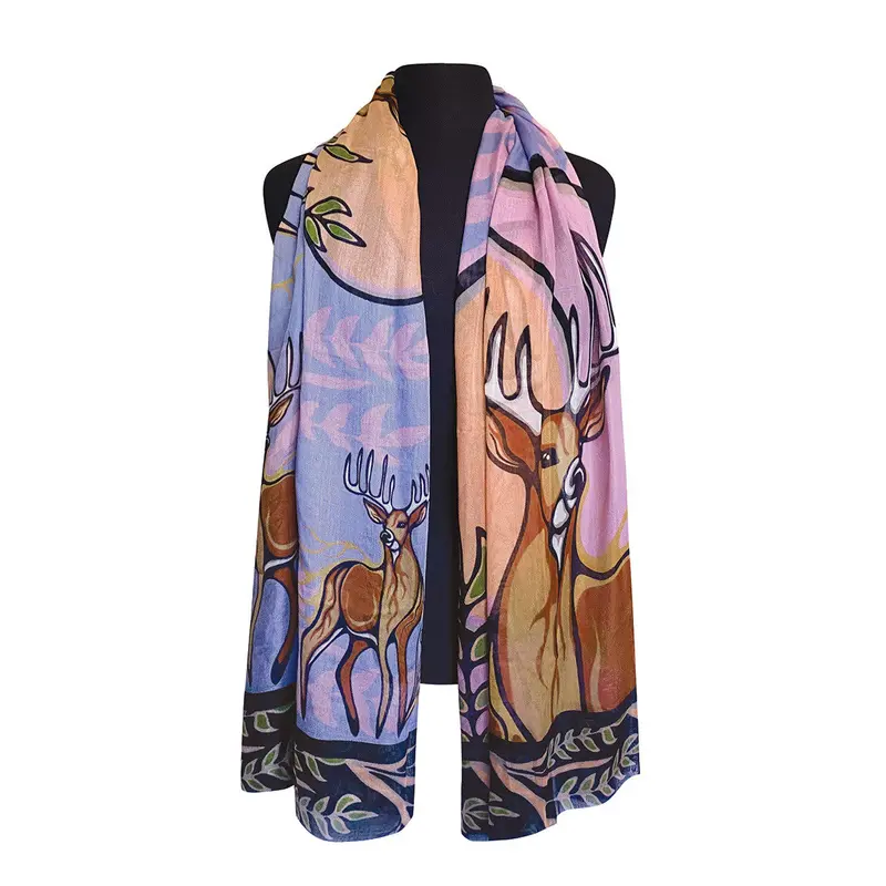 Deer (Waawaashkeshi) Viscose Scarf By Strong Angeconeb 1