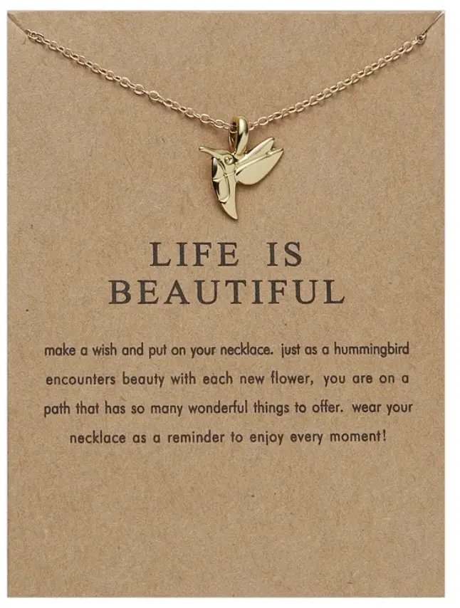 Delicate Hummingbird Pendant Necklace 1