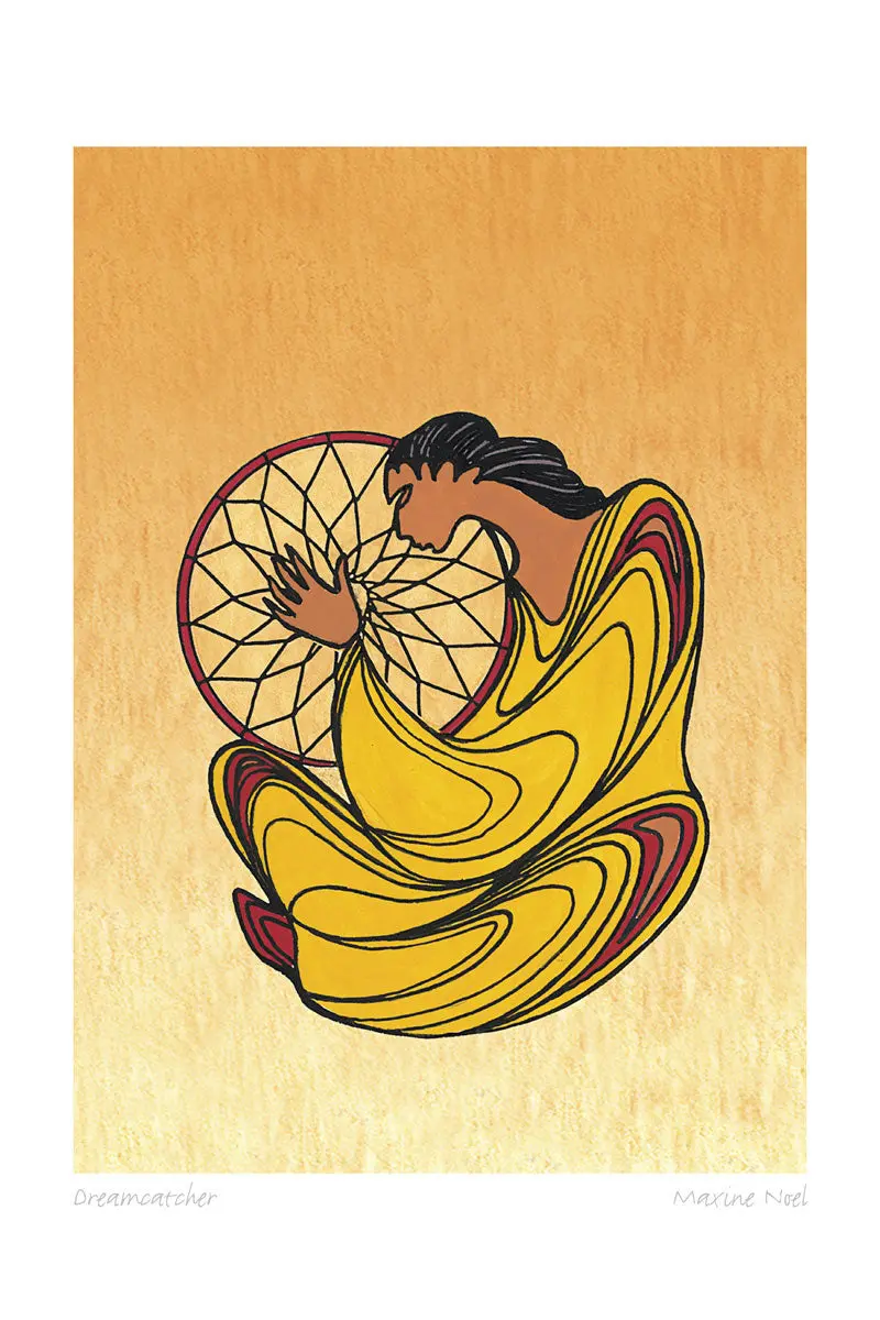Dreamcatcher Art Card Inspired By Maxine Noel, Indigenous Canadian Artist 1