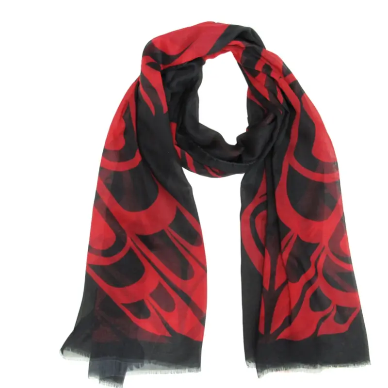 Eagle Heart Eco-Friendly Scarf – Sustainable Wear Featuring Roy Henry Vickers’ Indigenous Design 1