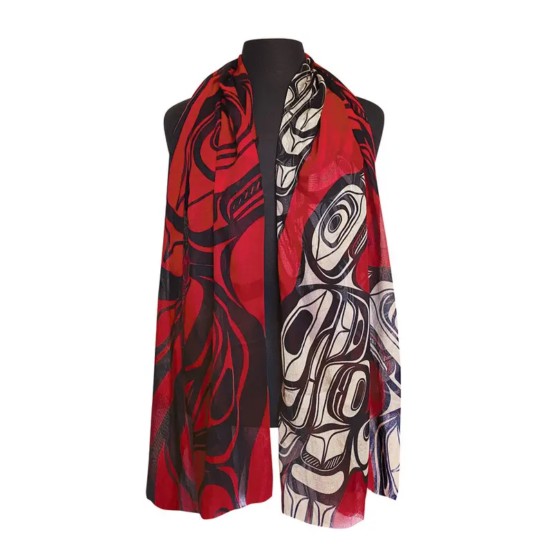 Eagle-Themed Viscose Scarf Inspired By Corey Bulpitt’S Indigenous Artistry 1