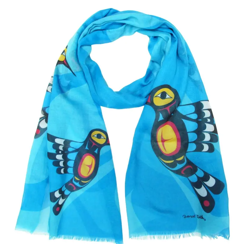 Eco-Friendly Hummingbird Scarf Inspired By Indigenous Artist Francis Dick 1