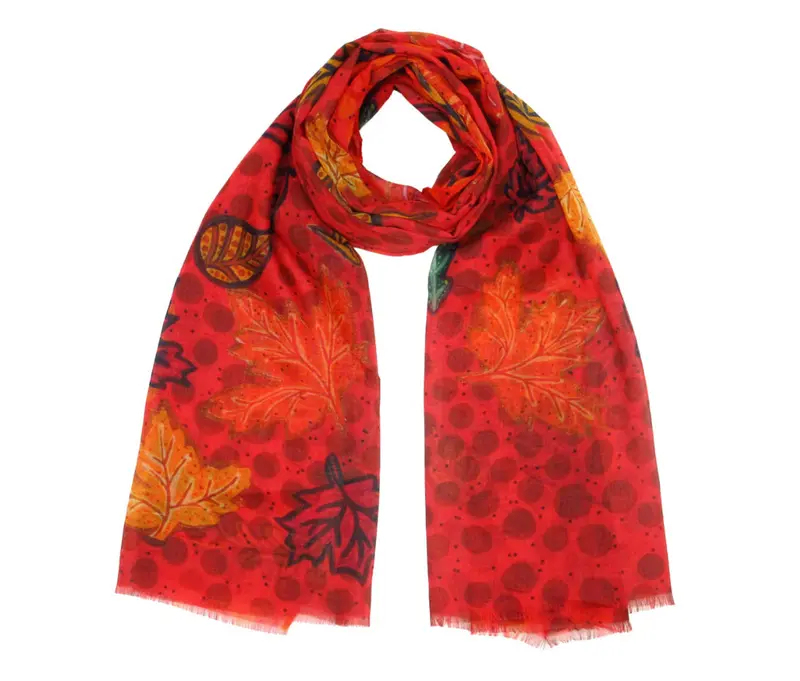 Fall Winds Of Change Eco Scarf – Lightweight Wearable Art By Métis Artist Leah Dorion 1