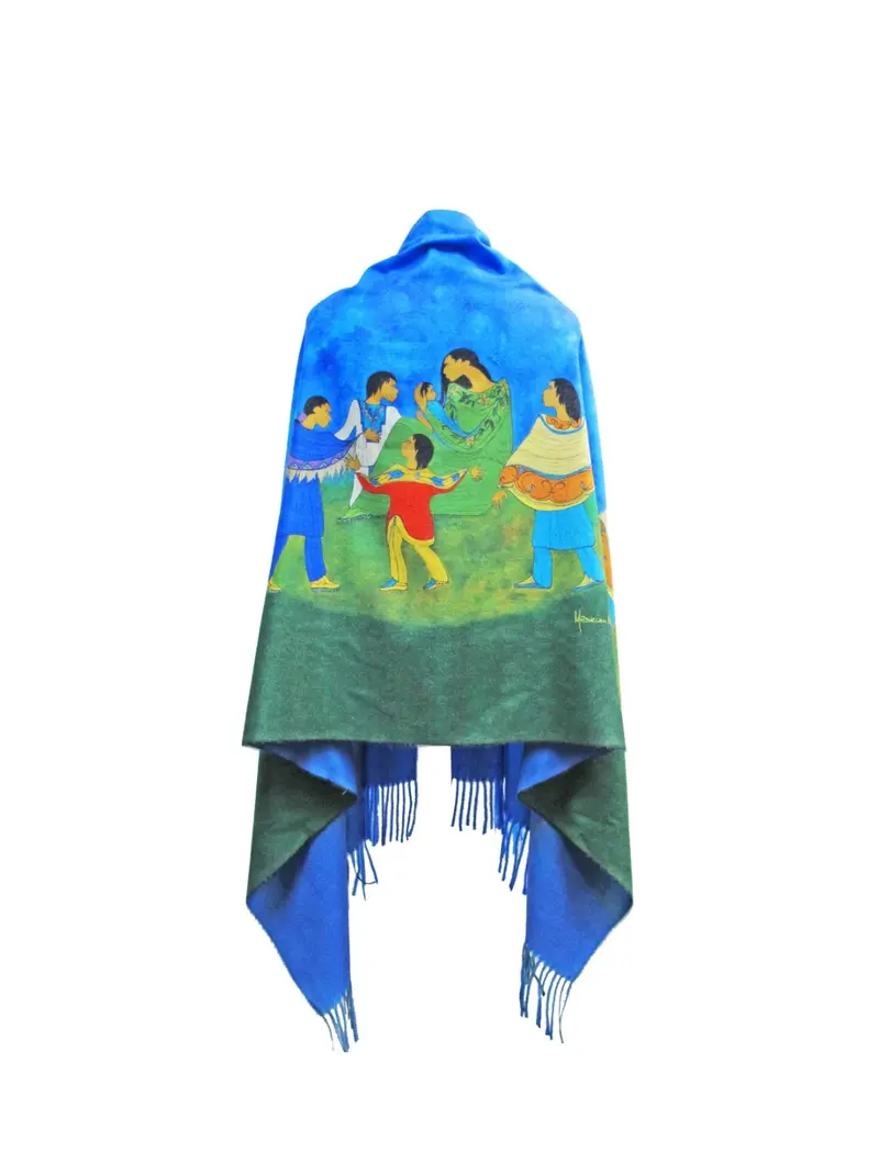 Family Circle Art Print Shawl Designed By Indigenous Artist Maxine Noel 1