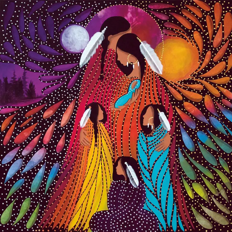 Family Cree Art Print By Betty Albert 1