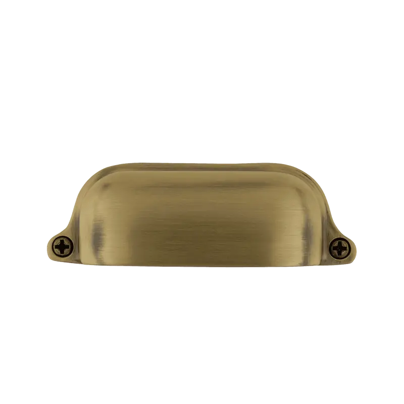 Farmhouse-Style Large Cup Pull – Antique Brass Finish 1