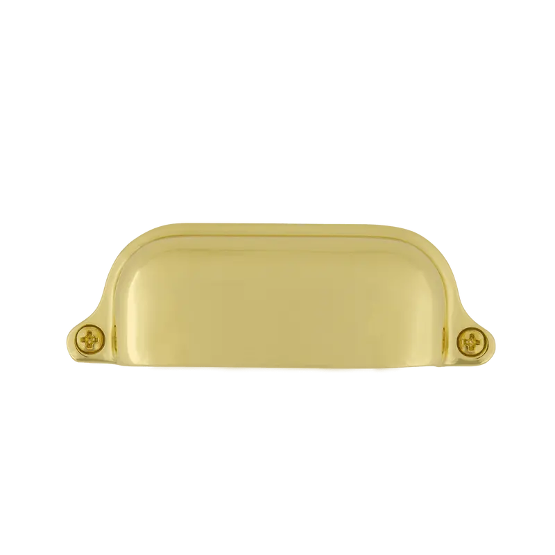 Farmhouse-Style Large Cup Pull – Polished Brass Finish 1
