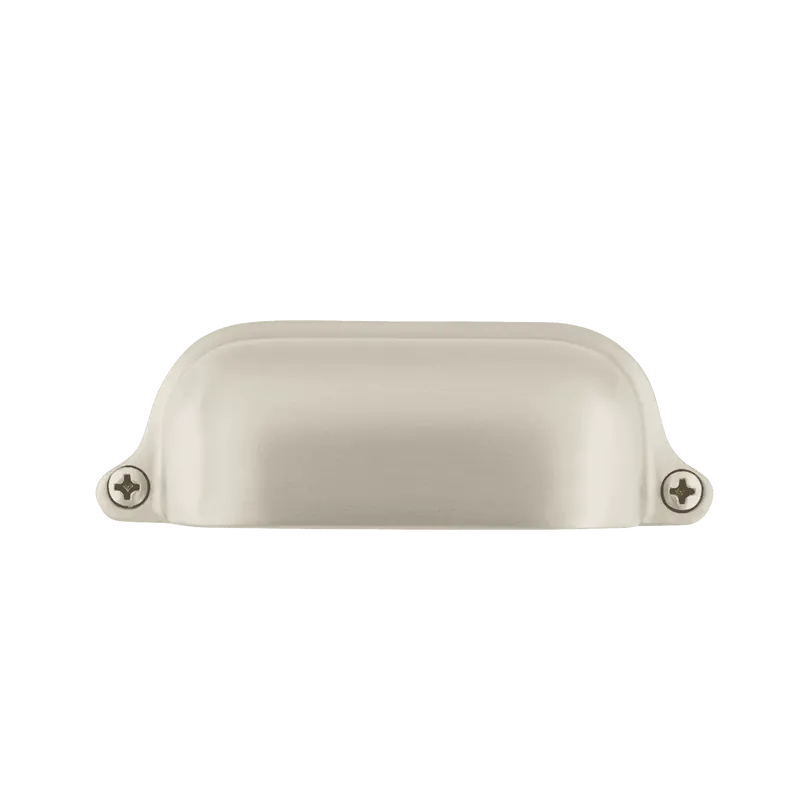 Farmhouse-Style Large Cup Pull – Satin Nickel Finish 1
