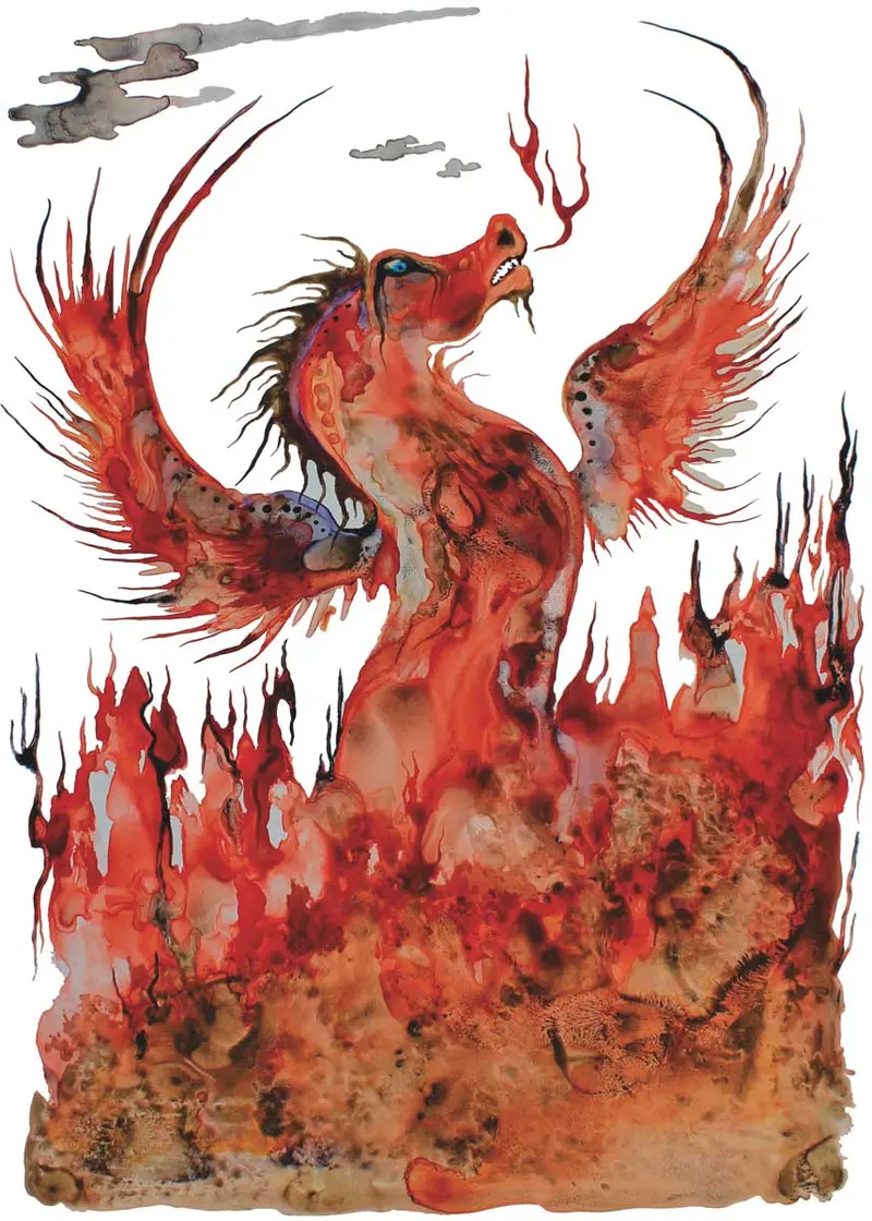 Fire Dragon Themed Art Card By Colleen Gray, Indigenous Artist 1