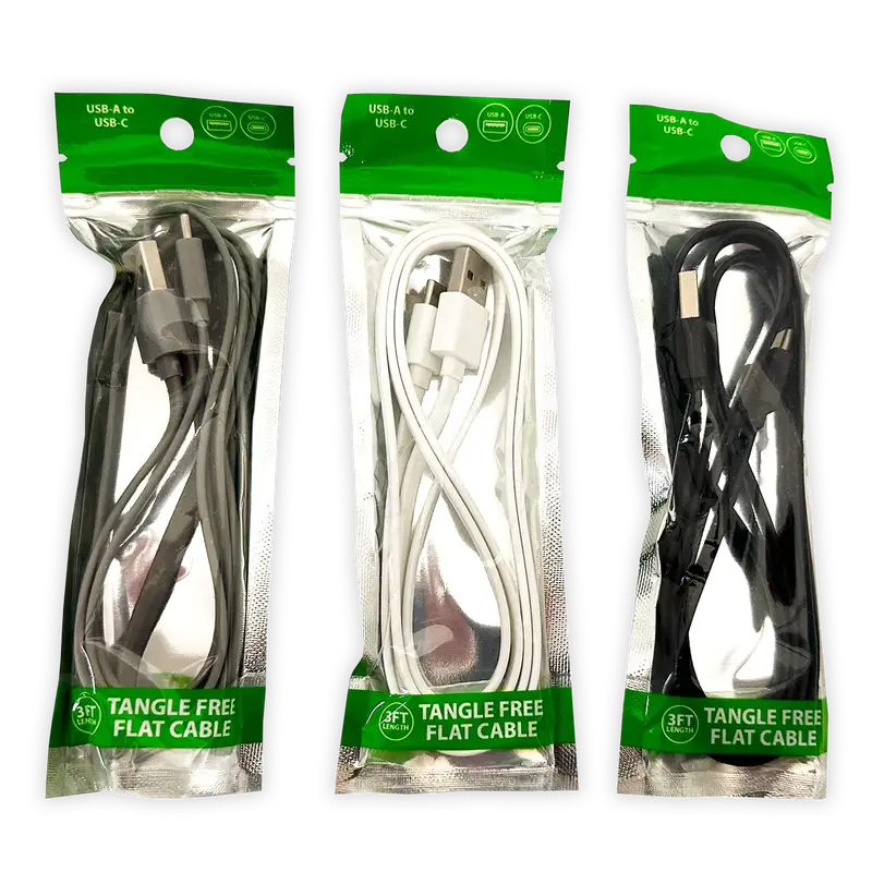 Flat Usb-To-Usb-C Charging Cable (3 Feet) – Pack Of 20 1