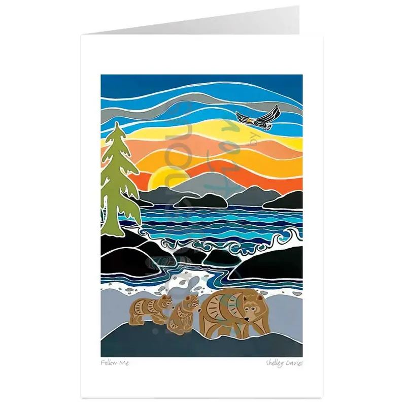Follow Me Art Card By Shelley Davies | Contemporary Indigenous Illustration 1